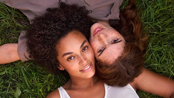 two women smiling