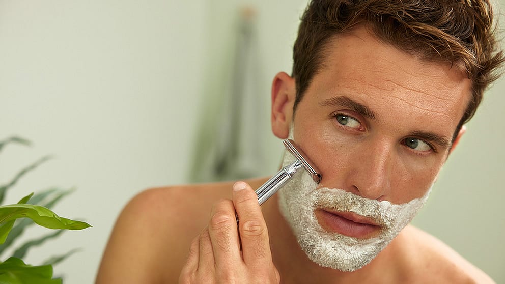 man shaving